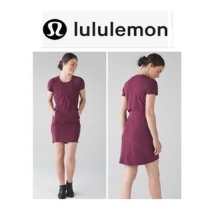 Lululemon Athletica & Go Endeavor Short Sleeve Dress Red Grape 4